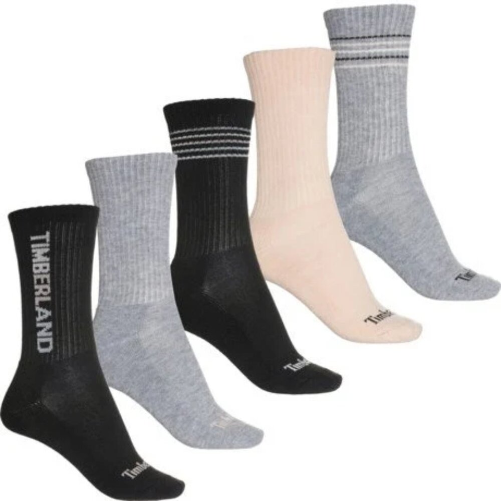 Timberland Half Cushion Boot Socks - 5-Pack, Crew (For Women) O/S